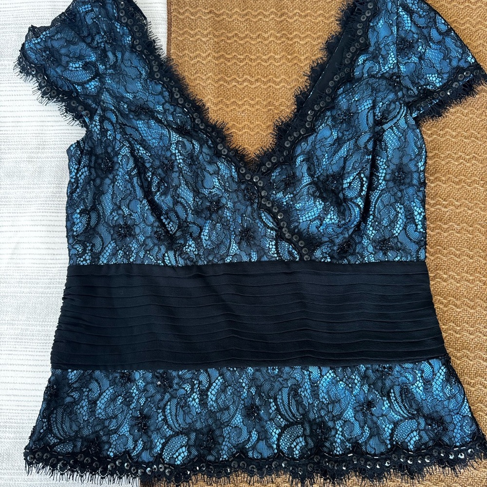 Tadashi Shoji Black Textured Fabric